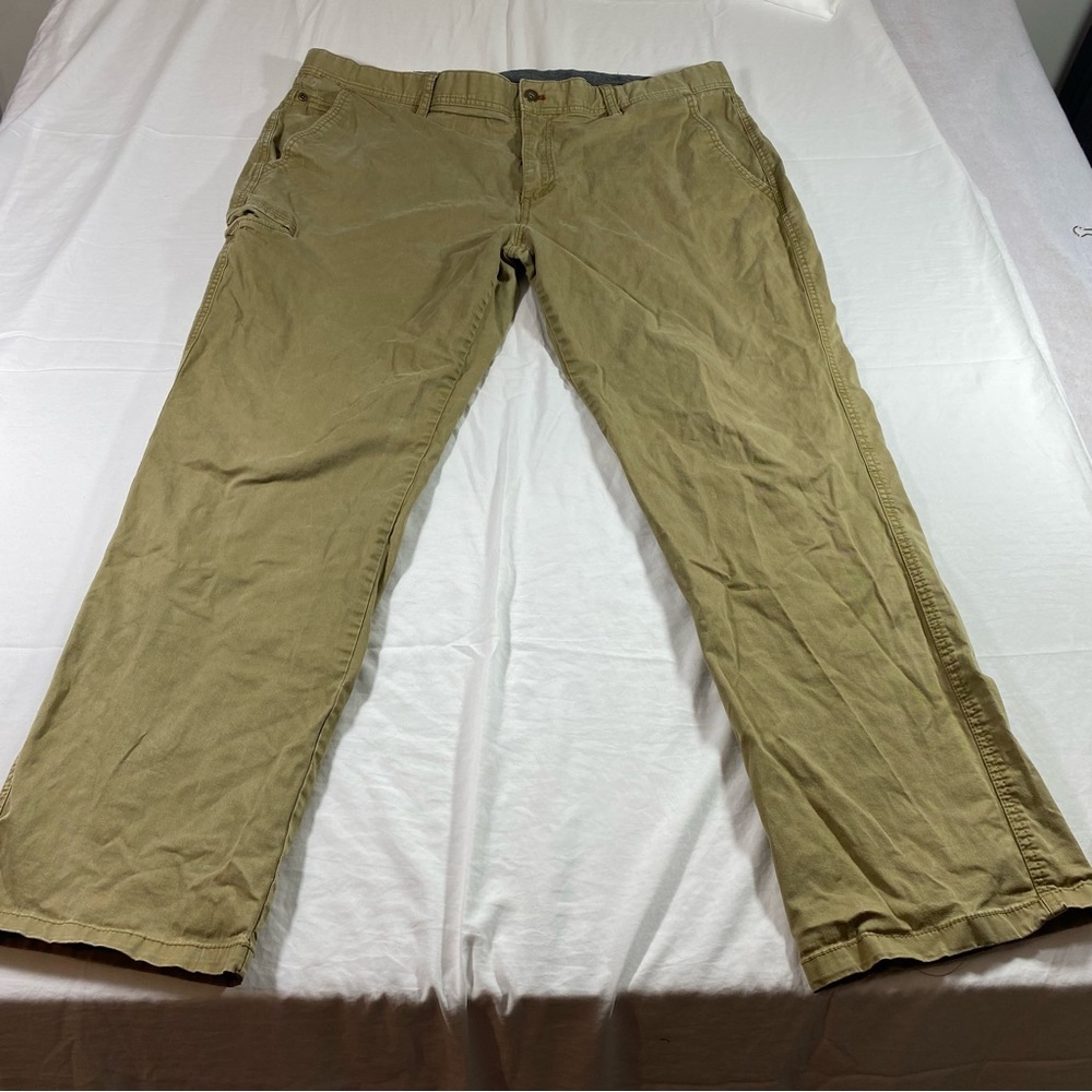 WeatherProof Straight Canvas Pants 42-32 Brown Chinos Men’s Pants pockets Zip
